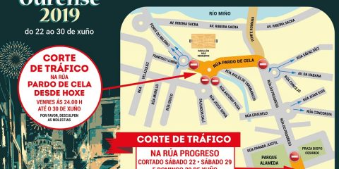 Corte de calles durante las fiestas de Ourense