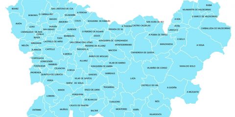 Mapa de los ayuntamientos de Ourense