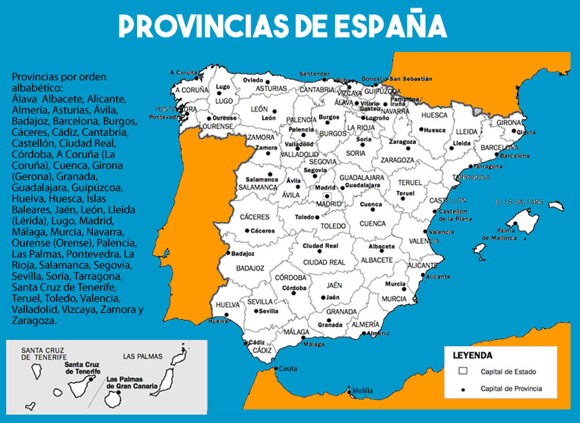 mamífero Ideal Acusación Provincias de España: cuantas y cuales son