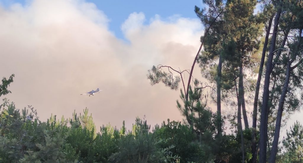 Avioneta en el incendio de Toén