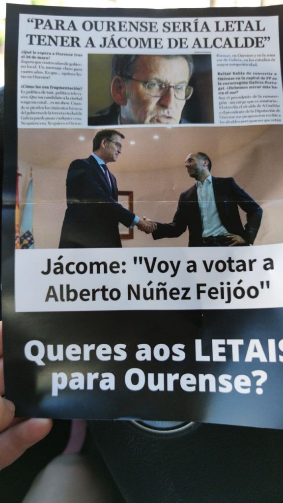 El PSOE firma un nuevo y polémico cartel en Marcelo Macías 3 Folleto de Letais Para Ourense
