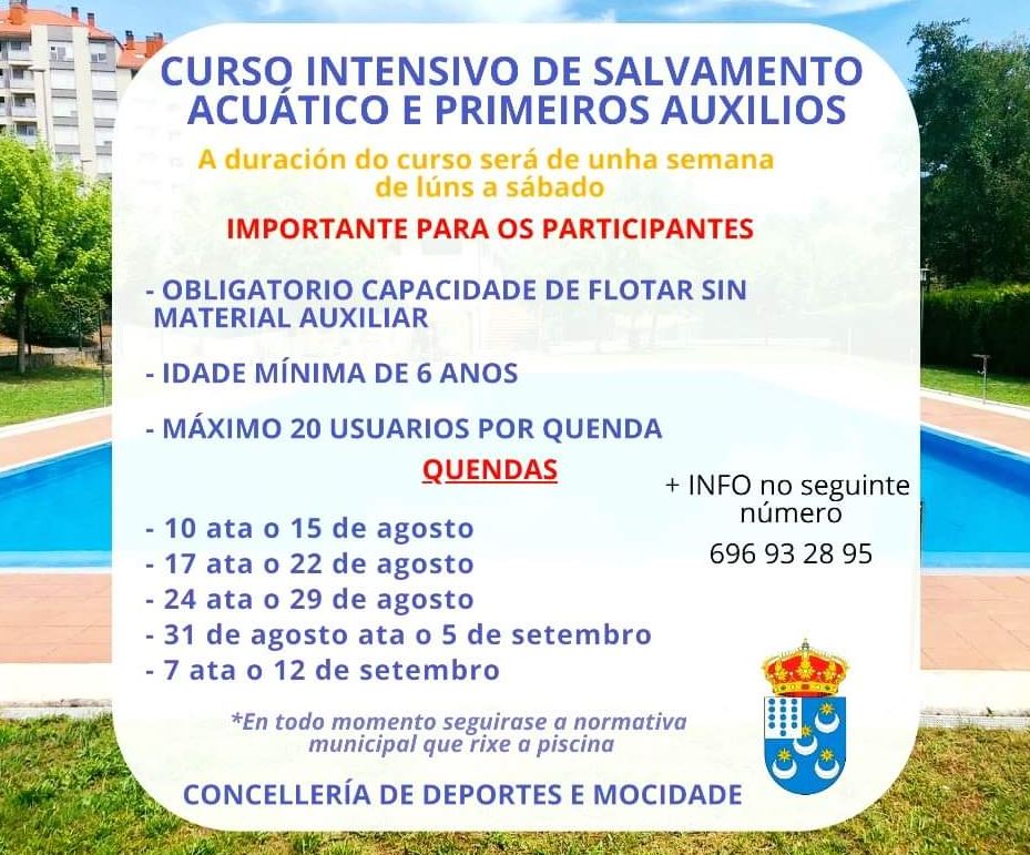 El Concello de Barbadás ofrece un curso intensivo de salvamento acuático y primeros auxilios 1 Curso intensivo de salvamento acuático y primeros auxilios