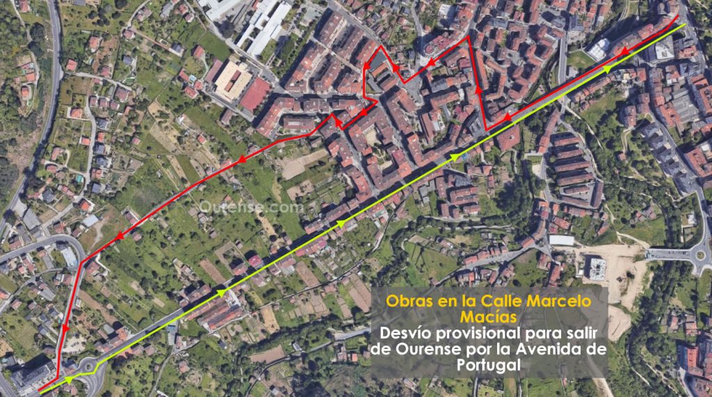 La reforma de Marcelo Macías desvía el tráfico de salida de Ourense por A Carballeira 2 Obras en Marcelo Macías