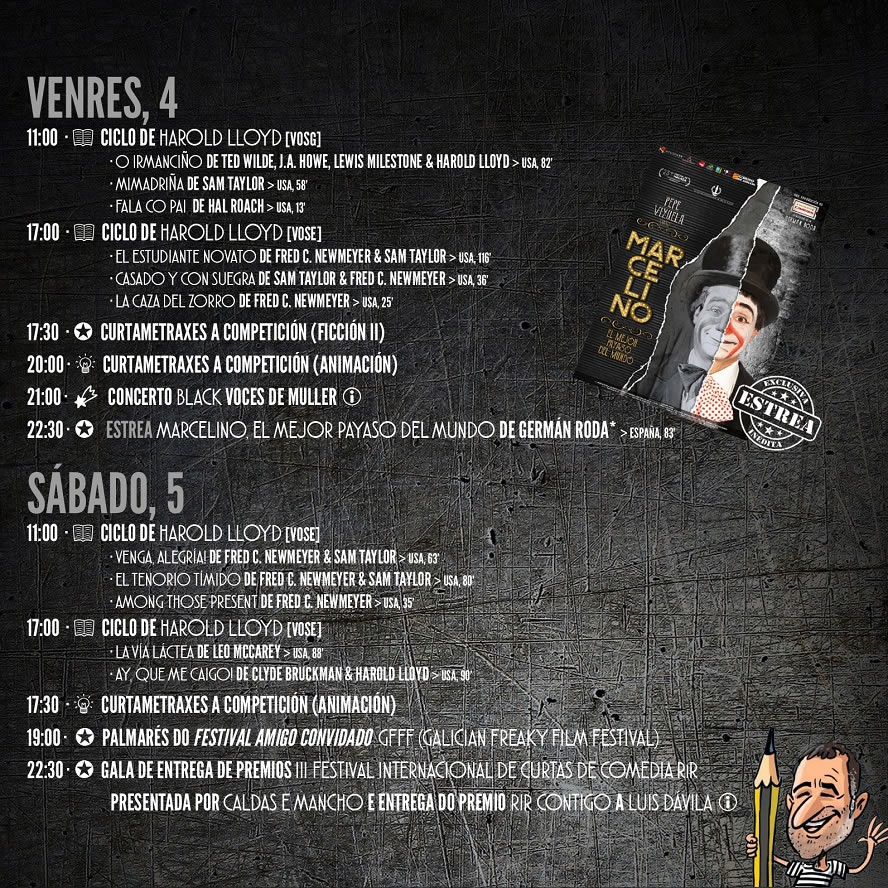 La III Edición del Festival RIR de Allariz se celebra desde hoy 3 Programación del Festival RIR