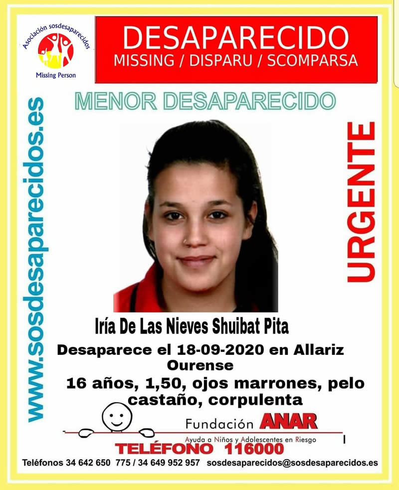 Menor desaparecida en Allariz