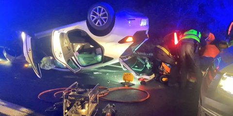 Accidente con vuelco en Bande