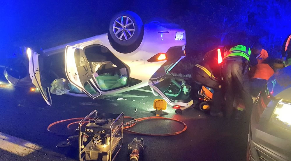Accidente con vuelco en Bande