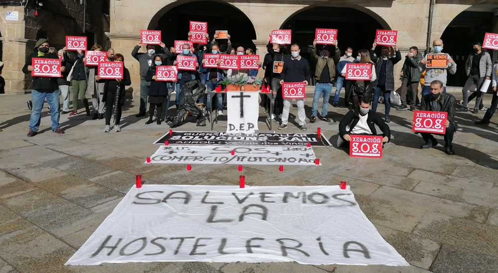 Siguen las movilizaciones de la Asociación de Hostalaría e Restauración Ourensá 1 Salvemos la hostelería