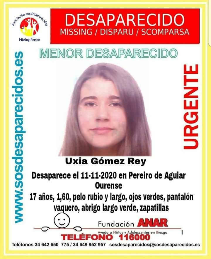 Desaparece una joven de 17 años en Pereiro de Aguiar 1 Uxía Gómez Rey