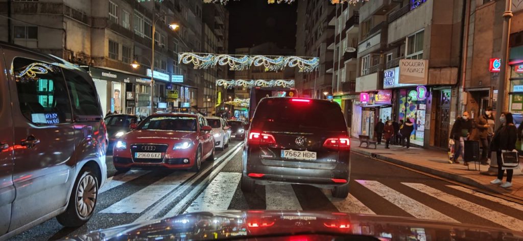 Atascos en Ourense por Navidad