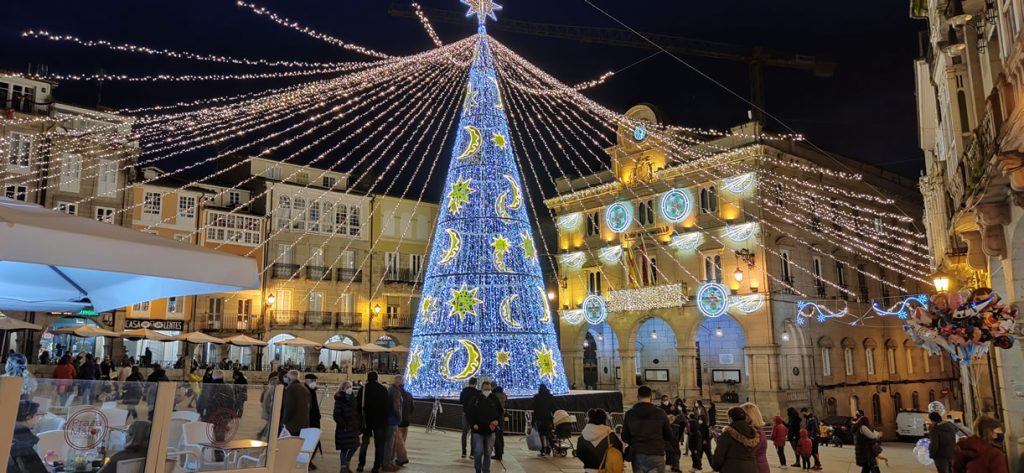 Plaza Mayor con luces de Navidad