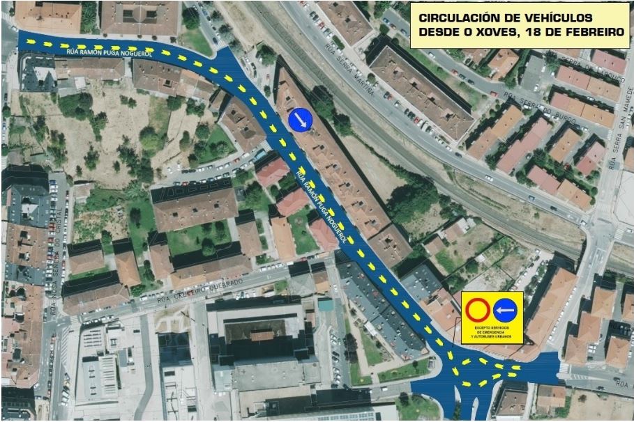 Cambios de tráfico en las calles adyacentes al CHUO por obras a partir del jueves 18 de febrero 1 Tráfico 18 febrero