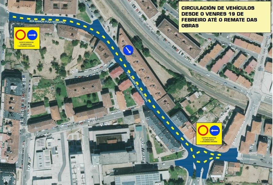 Cambios de tráfico en las calles adyacentes al CHUO por obras a partir del jueves 18 de febrero 2 Tráfico desde el 19 de febrero