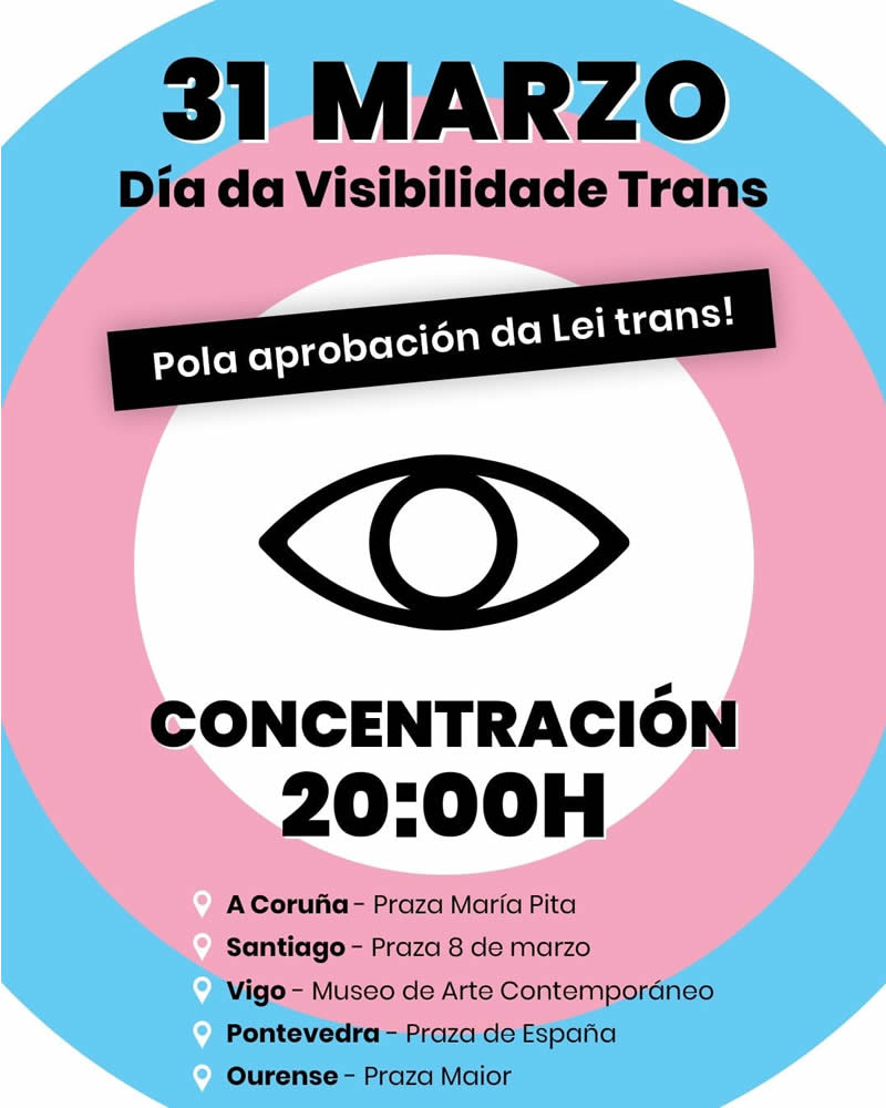 31 de marzo, Día de la Visibilidad Trans, concentración a las 20:00 horas la Plaza Mayor 1 31 marzo trans