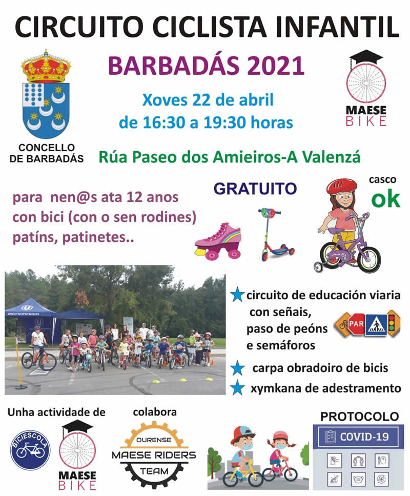 Circuito ciclista gratuito para niños en A Valenzá 1 Circuito Ciclista Barbadás 2021 Maese