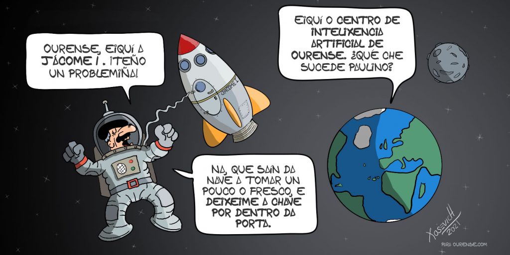 O Centro de Inteligencia Artificial de Ourense lanza o cohete Jácome I con destino a Marte 1 Xosevich 2021 Jacome I espacio chave Paulino Humor