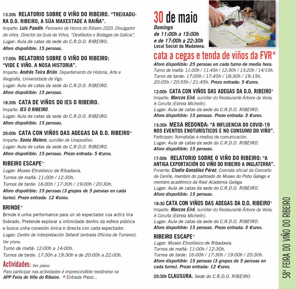 Programa feira do viño de Ribadavia 58 dos
