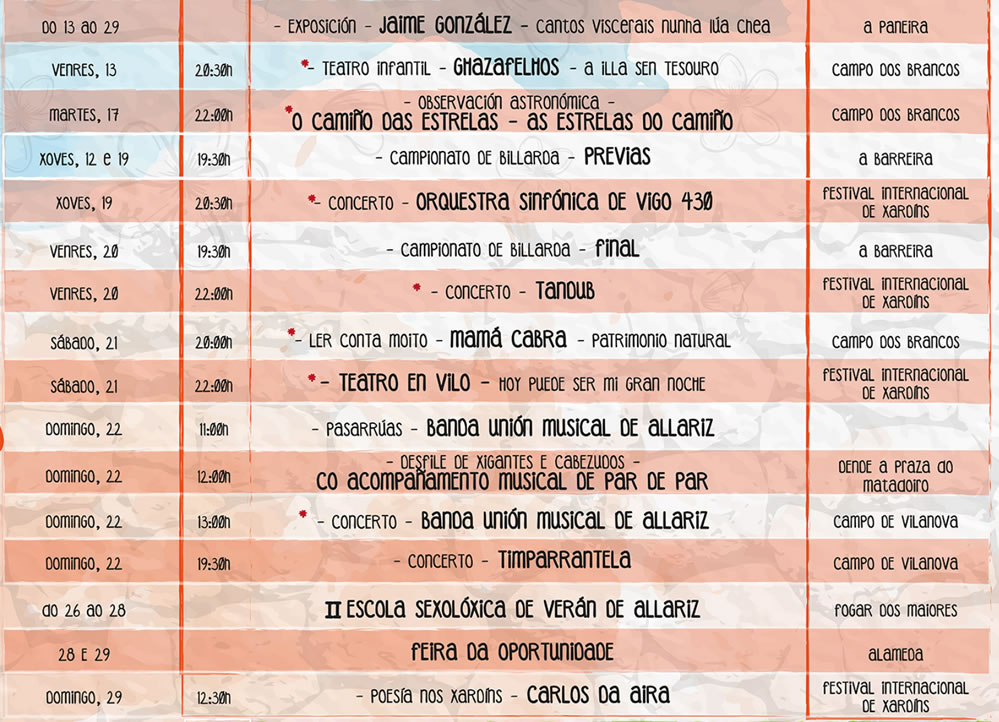 Programa Verano Agosto Allariz