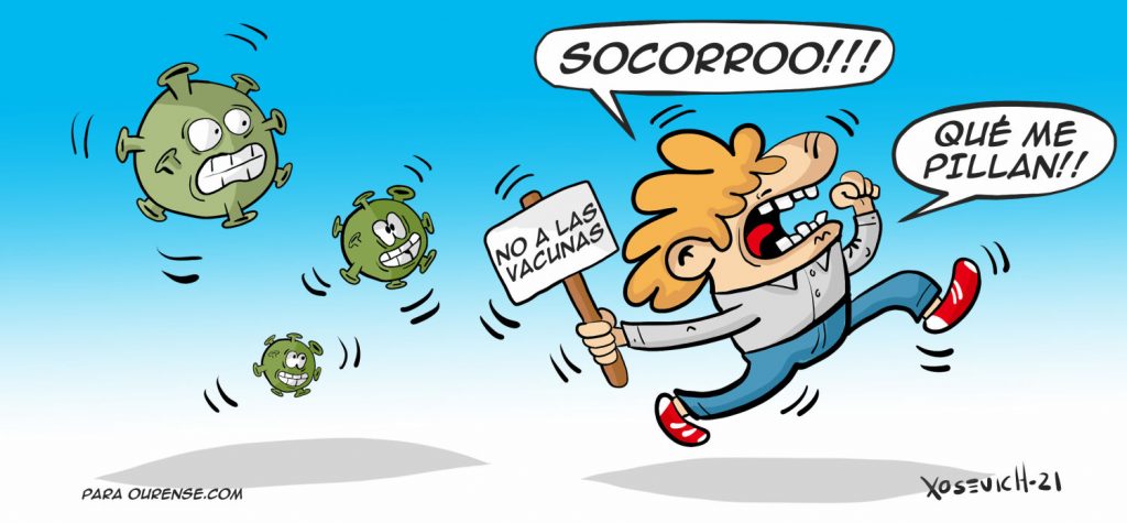 Negacionistas infectados y No a las vacunas xosevich 2021 humor chistes actualidad