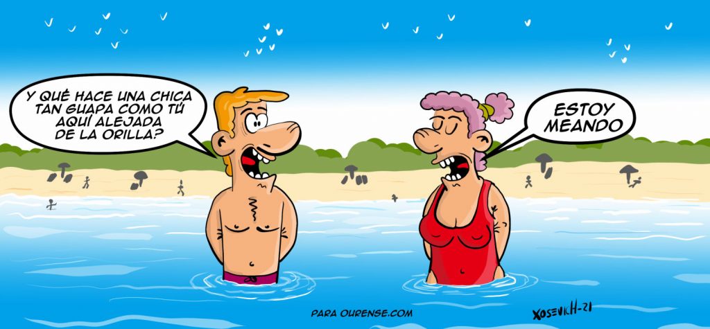 ¿Qué hace una chica como tú tan lejos de la orilla? 1 chiste de chica alejada de la orilla de la playa meando xosevich 21 humor