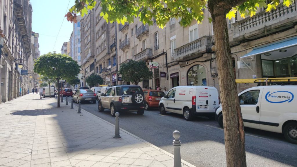 Atasco en Rúa Concordia de Ourense