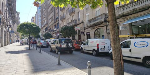 Atasco en Rúa Concordia de Ourense