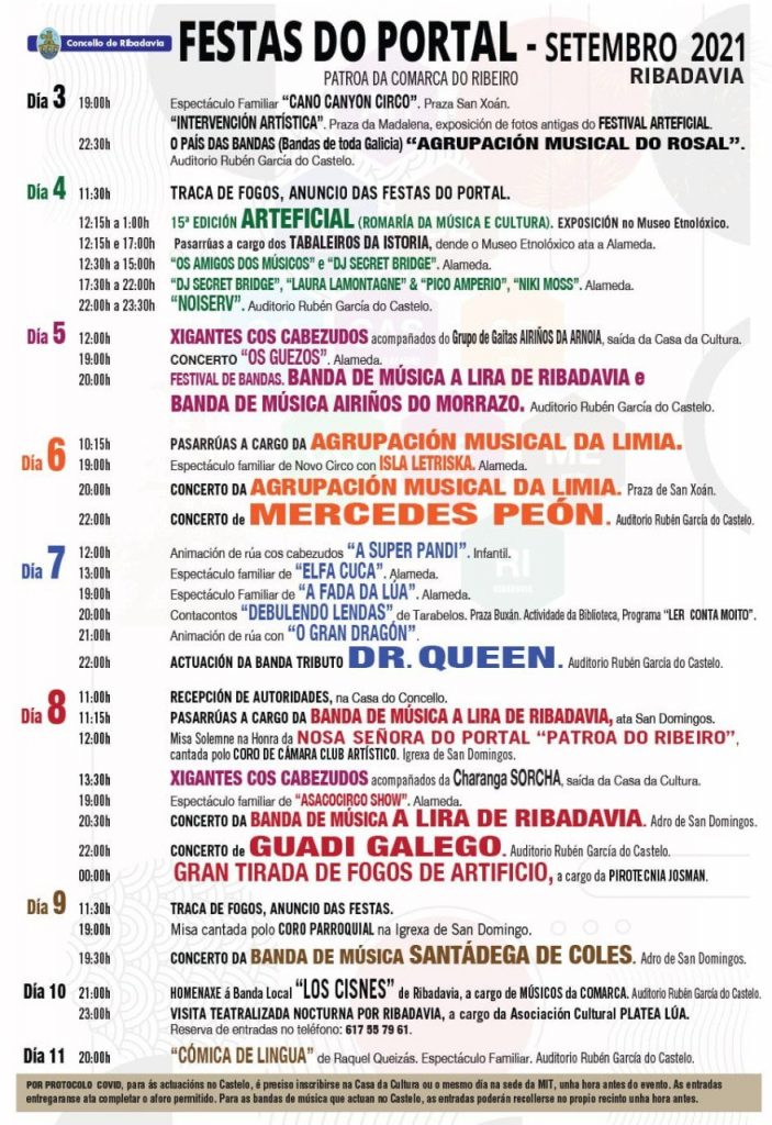Programa festas do portal 2021 Ribadavia