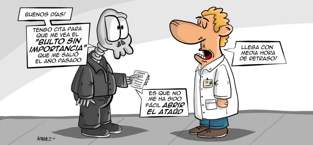 Hay citas en el Sergas que no llegan nunca 1 Seguridad Social doctor médico pacientes citas presenciales chistes memes Humor Xosevich 21