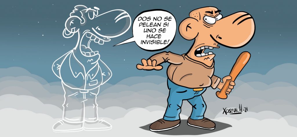 Paco es invisible 1 Dos no se pelean si uno se hace invisible chistes humor Xosevich 21