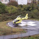 Helicóptero en el CHUO de Ourense 061 ambulancia