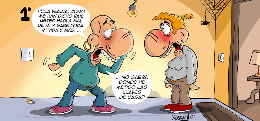 Todos tenemos una vecina cotilla 1 chiste vecina cotilla mala cotilleos humor Xosevich 22