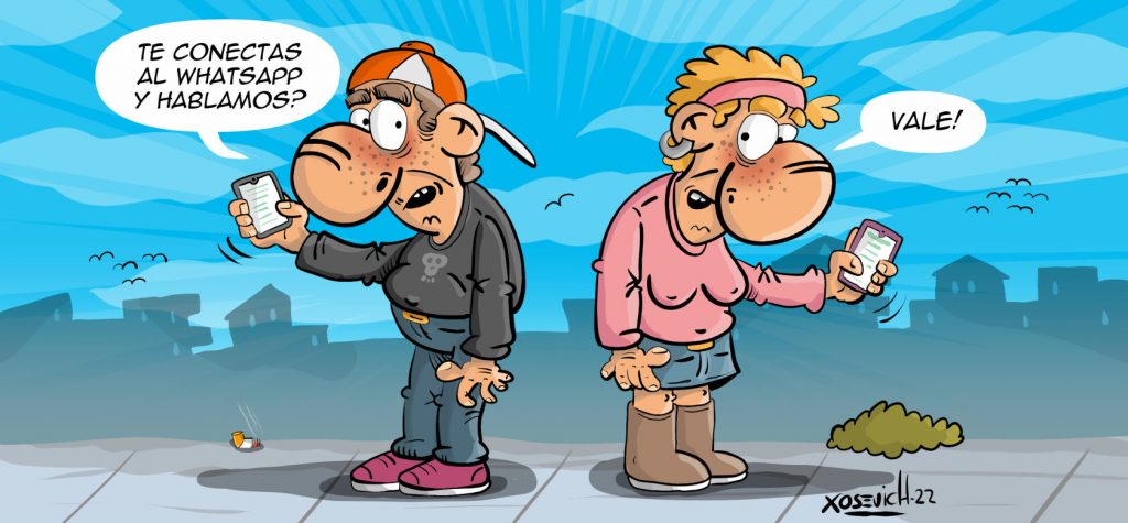 la tecnología nos separa cada vez más whatsapp chistes humor Xosevich 22