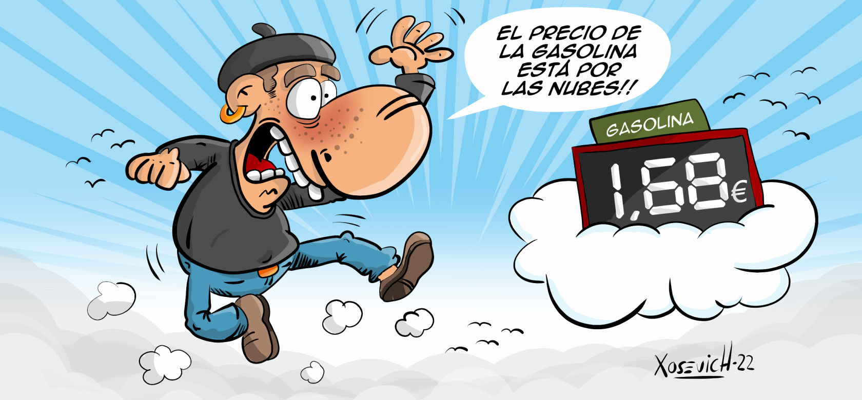 ¡¡El precio de la gasolina está por las nubes!! 1 record precio gasolina por las nubes chistes humor Xosevich 22