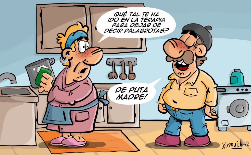 La terapia para dejar de decir palabrotas 1 Chiste de la terapia de palabras humor Xosevich