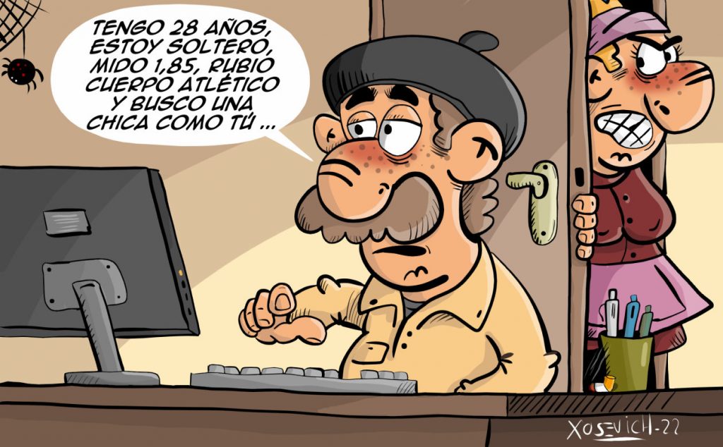 Cuidado al ligar por Internet 1 Chiste ligar Internet cuernos Humor Xosevich 22