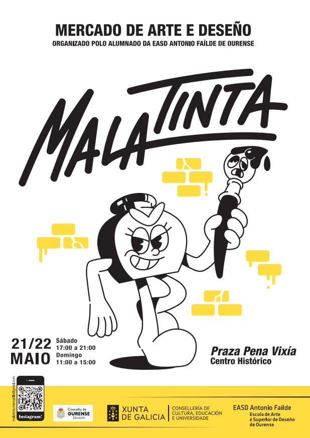 Alumnos de la Escuela Superior de Arte y Diseño Antonio Faílde organizan el Mercado de Arte e Deseño 1 MalaTinta