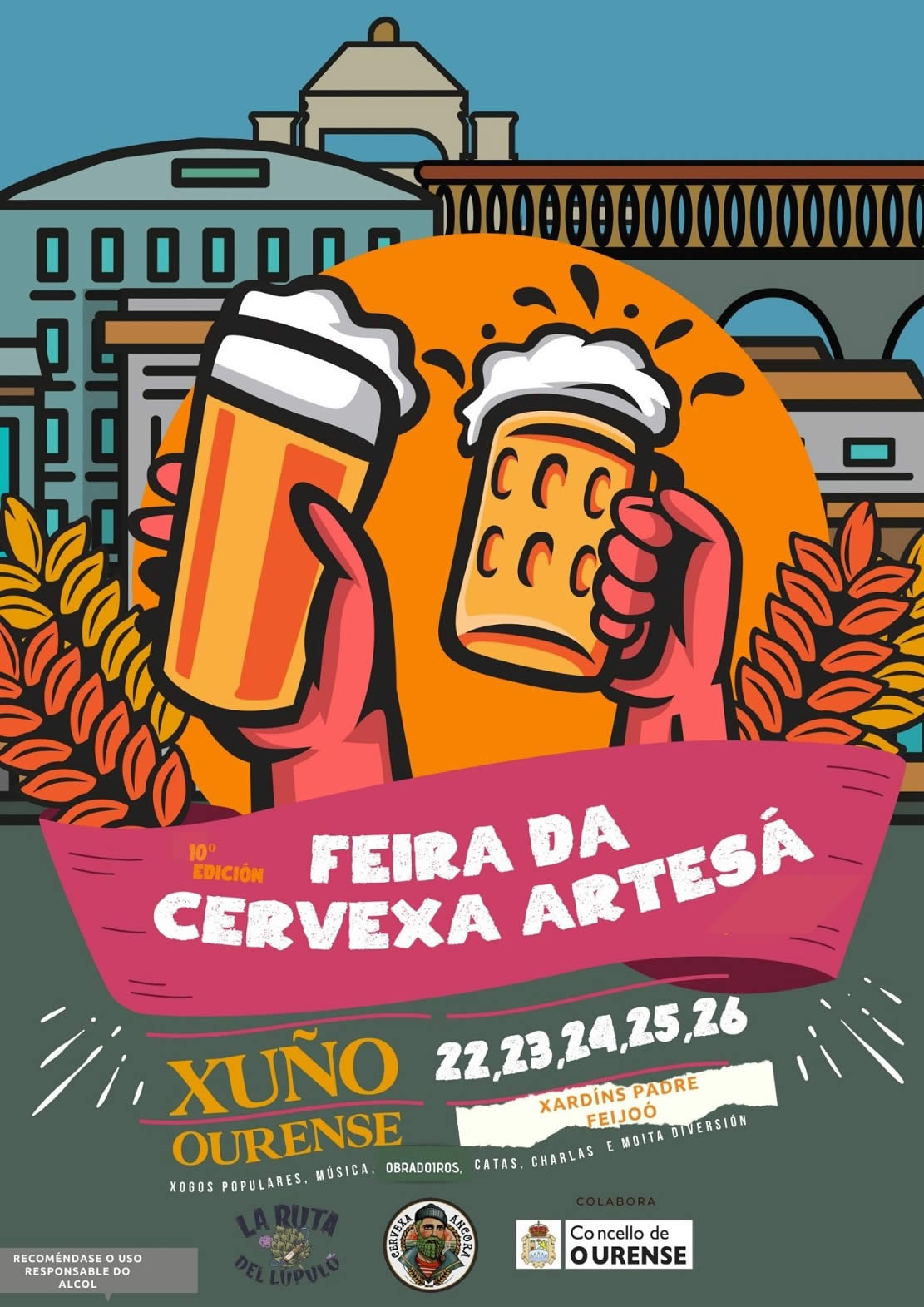 10ª edición de la Feira da Cervexa Artesá 2022 en Ourense 3 Cartel Feria de la cerveza artesana Ourense 2022