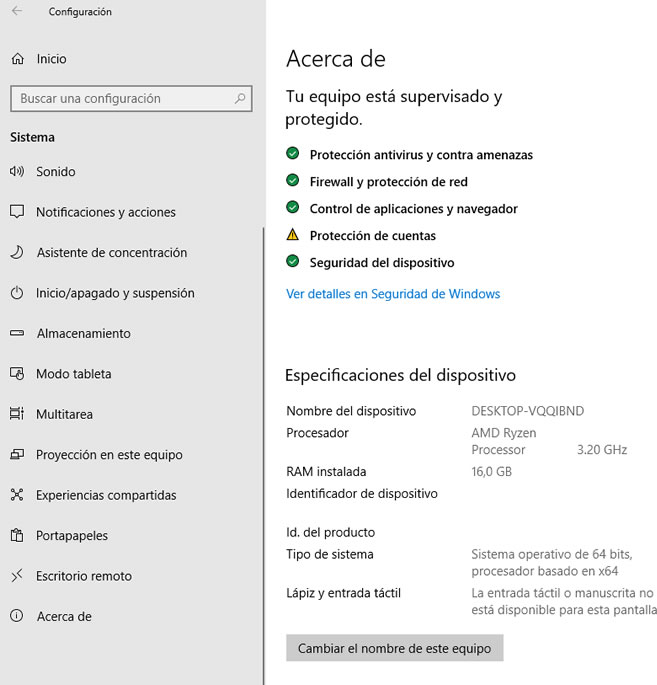 Configuracion de Windows
