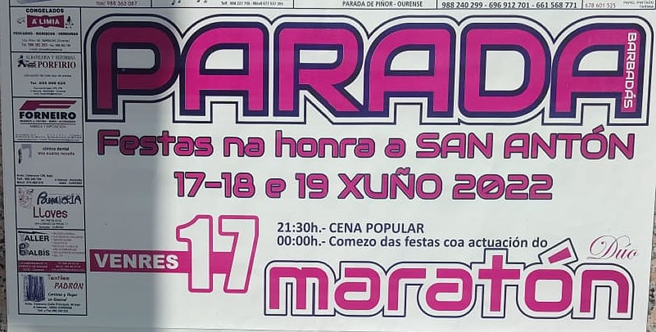 Programa de las Fiestas de Parada de Piñor 2022 1 Parada 2022