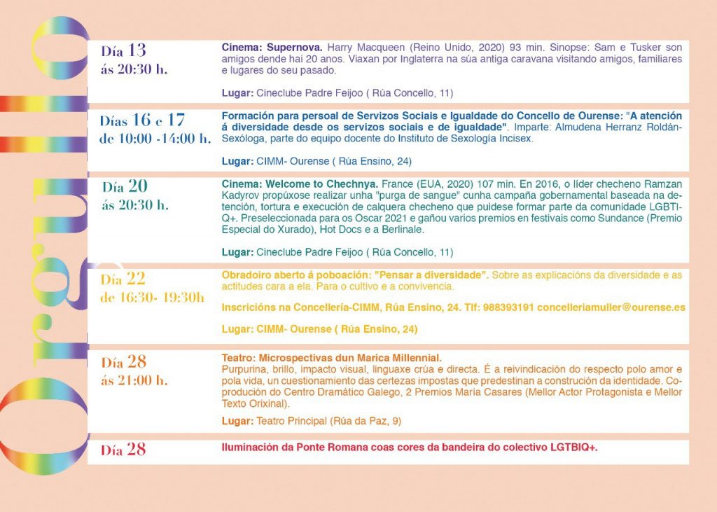 Programa Orgullo 2022 Ourense