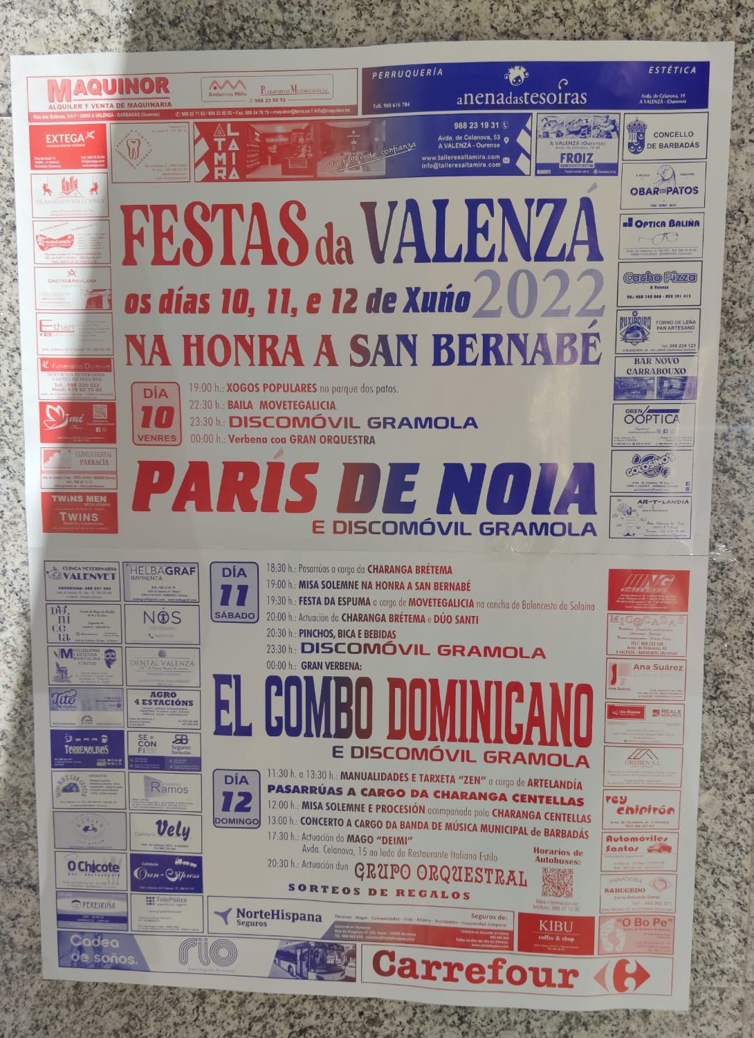 Programa de las Fiestas de A Valenzá 2022 Barbadás