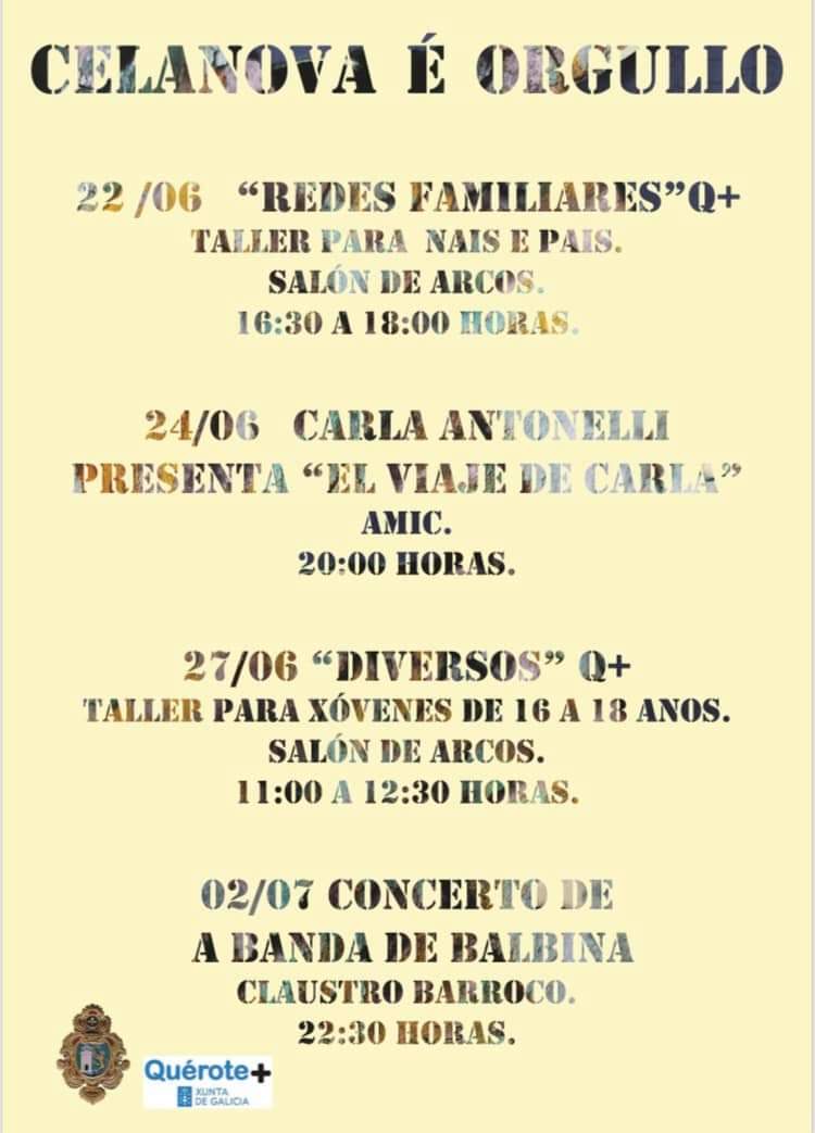 Celanova conmemora la Semana del Orgullo Gay con actividades a favor de la diversidad 2 Programa semana orgullo Celanova