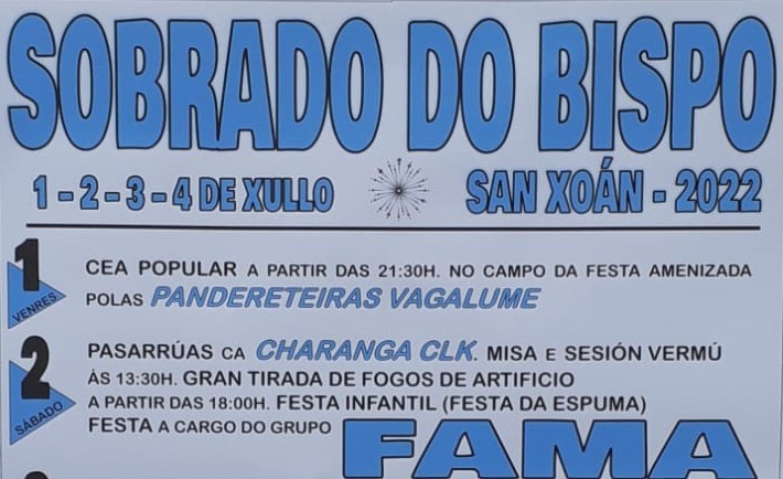 Programa de las Fiestas de Sobrado Do Bispo 2022 1 Sobrado Do Bispo 2022
