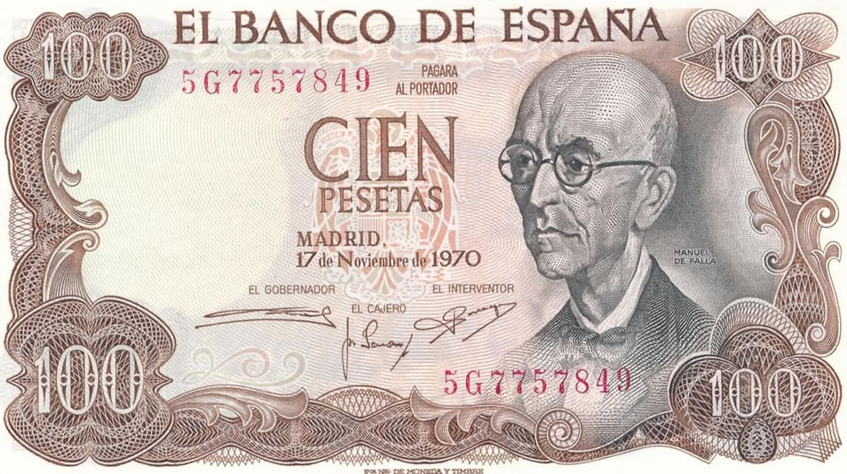Billete de 100 pesetas