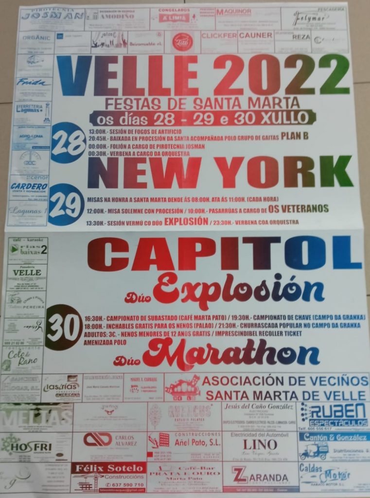 Fiestas de Velle 2022: programa de actividades 1 Fiestas de Velle 2022