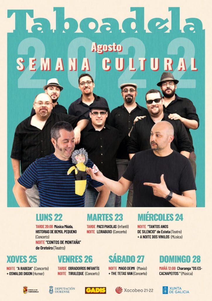 Semana Cultural de Agosto en Taboadela 2022: Programa de actividades 1 Semana cultural agosto 2022 taboadela