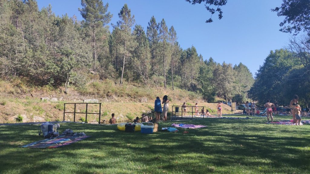 Zona de hierba de Playa fluvial de As Perdices en Entrimo