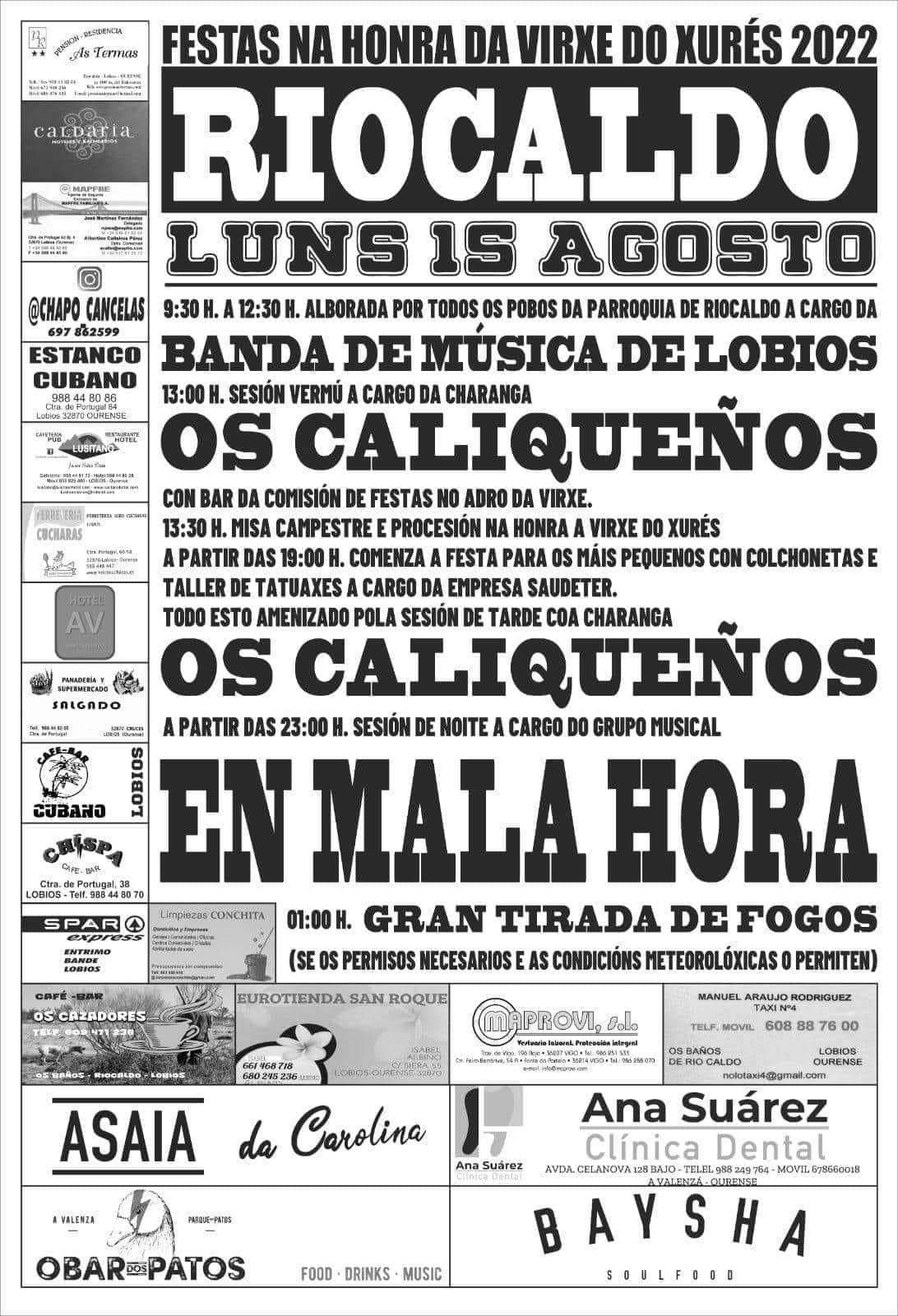 Fiestas de Riocaldo 2022: programa de actividades 1 Fiestas de RioCaldo 2022
