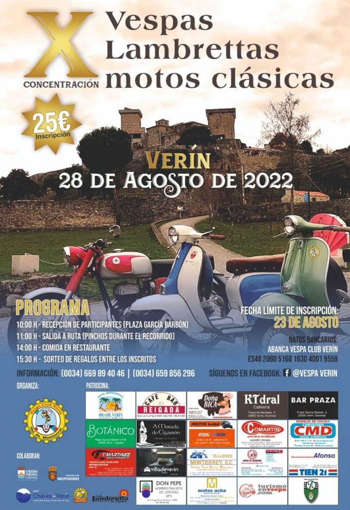 X Concentración de Vespas Lambrettas y Motos Clásicas de Verín