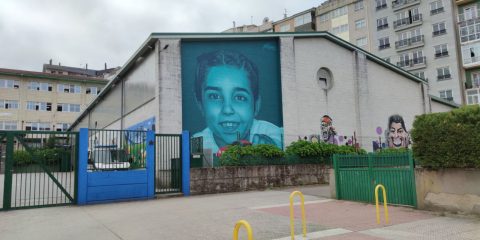 Mural de Mon Devane en colegio Colegio Mestre Vide